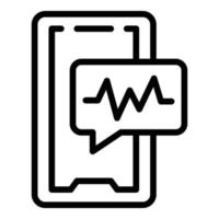 Smartphone chat support icon outline vector. Call service vector