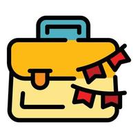 Event suitcase icon color outline vector