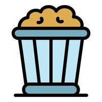 Popcorn box icon color outline vector