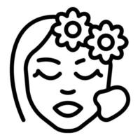 Facial massage icon outline vector. Woman skin vector
