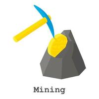 Mining icon, isometric style vector