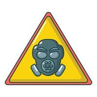 Gas mask icon, cartoon style vector