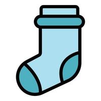 Kid sock icon color outline vector