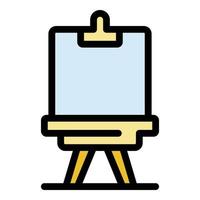 Frame easel icon color outline vector