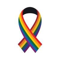 Ribbon LGBT icon, flat style vector