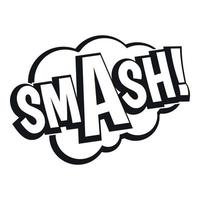 SMASH, comic book bubble text icon, simple style vector