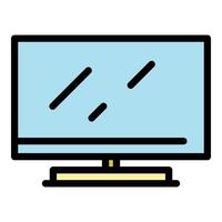 Computer screen monitor icon color outline vector