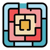 Maze solution icon color outline vector