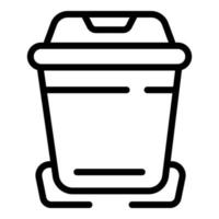 vector de contorno de icono de lata de plástico. bolsa de basura