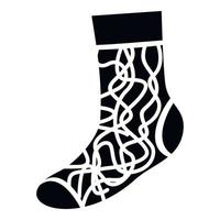 Curve line sock icon, simple style vector