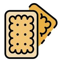 Food biscuit icon color outline vector