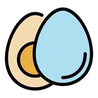 vector de contorno de color de icono de huevo cocido