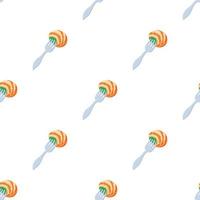 Fork with food pattern seamless vector