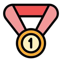 Running first place medal icon color outline vector