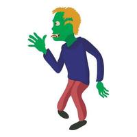 Zombie from the side icon, cartoon style vector
