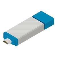 icono mini usb, estilo isométrico vector