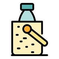 Box for bottle icon color outline vector