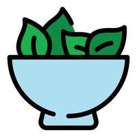 Salad bowl icon color outline vector