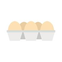 Eggs in carton package icon, flat style vector