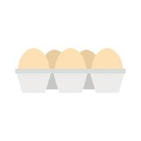 huevos en icono de paquete de cartón, tipo plano vector