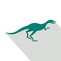 icono de dinosaurio velyciraptor, tipo plano vector