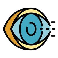 Blind eye man icon color outline vector