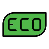 Eco car dashboard icon color outline vector