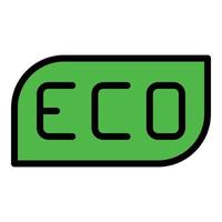 Eco car dashboard icon color outline vector