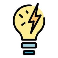 Energy bulb icon color outline vector