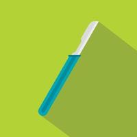 Scalpel with blue handle icon, flat style vector