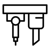 Construction cnc machine icon outline vector. Lathe equipment vector