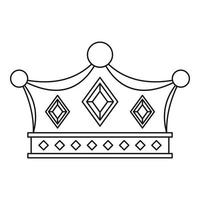 Prince crown icon, outline style vector