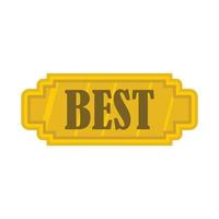 Golden best label icon, flat style vector