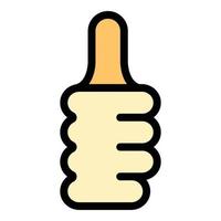 Hand gesture thumb up icon color outline vector