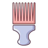 Afro comb icon, cartoon style vector