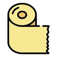 Toilet paper roll icon color outline vector