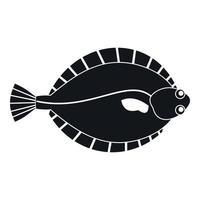 Flounder icon, simple style vector