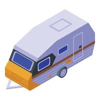 Camp trailer icon isometric vector. Camper rv vector