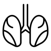 vector de contorno de icono de pulmones humanos. radiografía del paciente