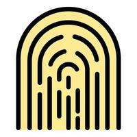 Fingerprint icon color outline vector