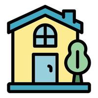 Town house icon color outline vector