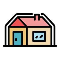 Insulated house icon color outline vector