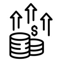 vector de contorno de icono de crecimiento de dinero. trabajo independiente