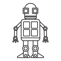 icono de robot android, estilo de esquema vector