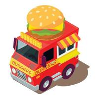 Burger machine icon, isometric style vector