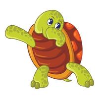 Dancing turtle icon, cartoon style vector