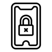 Locked smartphone icon outline vector. Code login vector