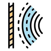 Audio signal icon color outline vector