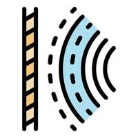 Audio signal icon color outline vector