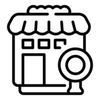 Store location icon outline vector. Shop map vector